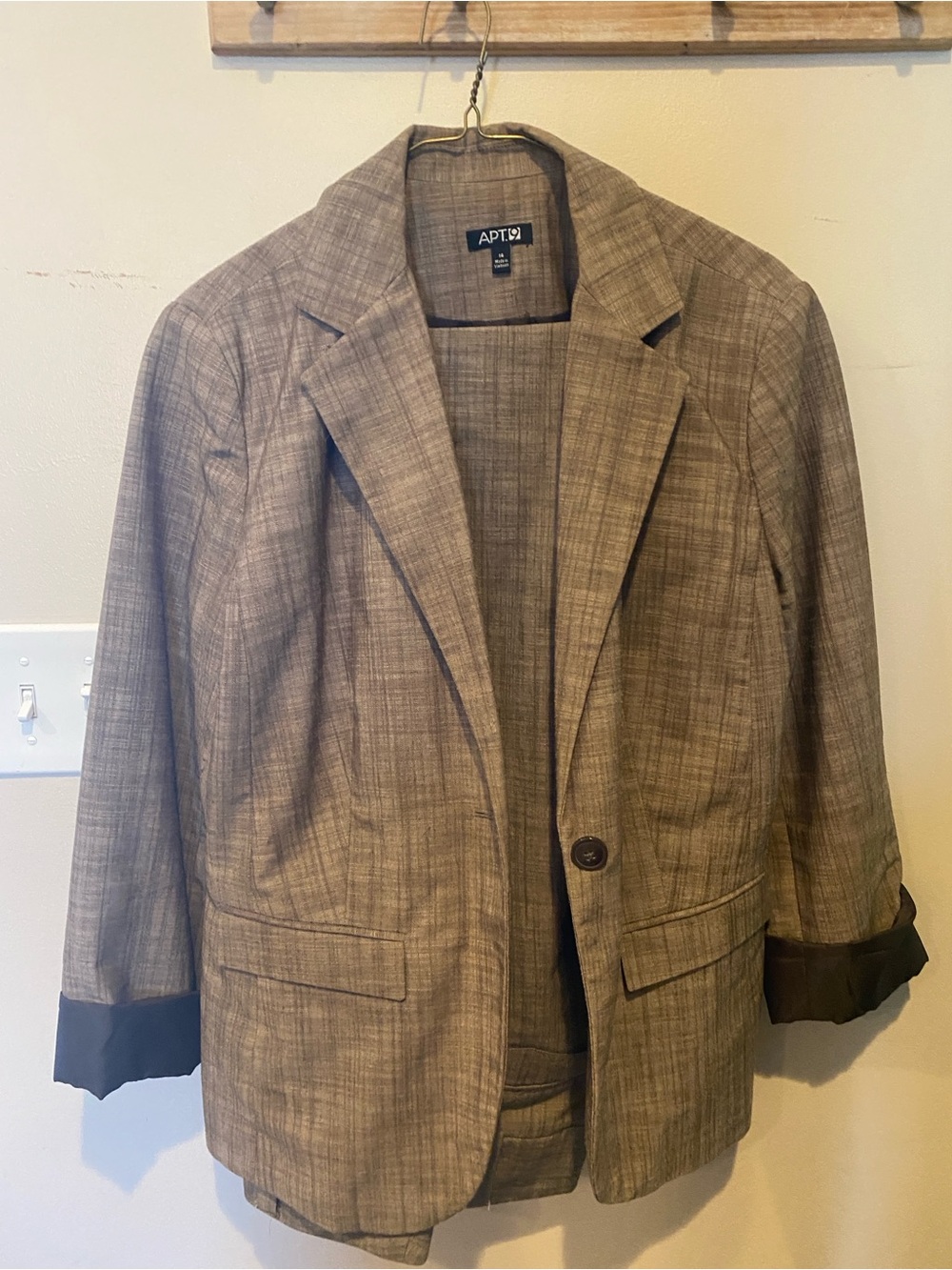 Apt. 9 Brown Plaid Suit